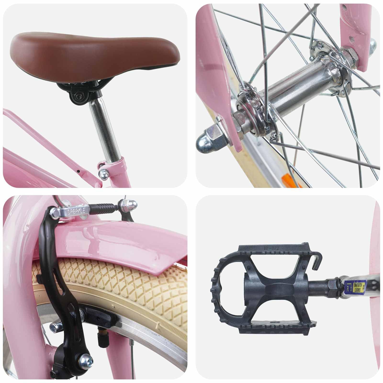 Bicicleta infantil de 20 pulgadas para 6 – 11 años, color negro – Bicicleta moderna con marco de acero, engranaje de una sola velocidad, sillín ajustable y manillar para mayor comodidad y