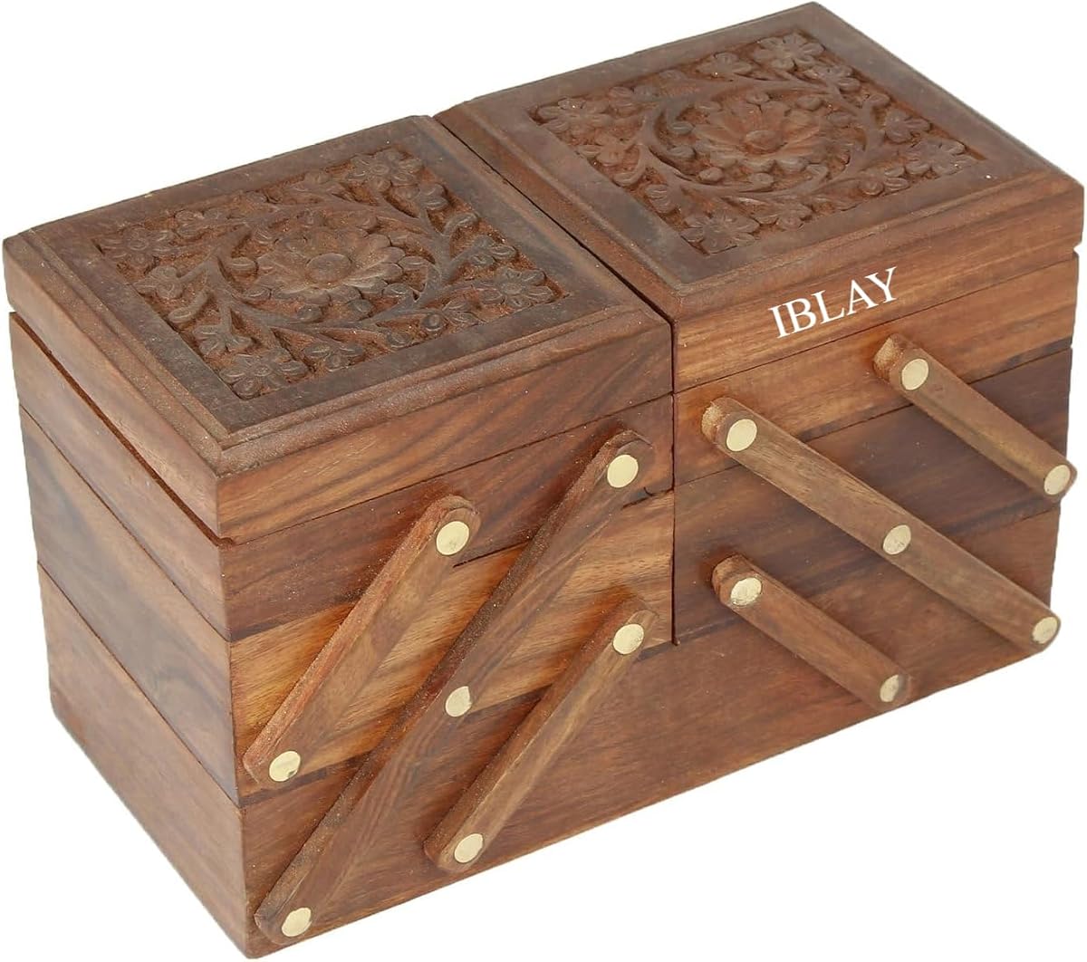 Joyero de madera Iblay para niñas | Mujer - Organizador Almacenamiento Vitrina Regalos de Cumpleaños para Mamá (Diseño 17)