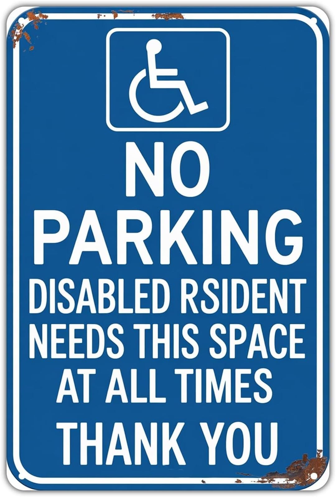 PKNVKZIDK Handicap No Parking Black White Vintage Metal Print For Porch Entryway Hallway Mudroom Wall Decor 8 X 12 in