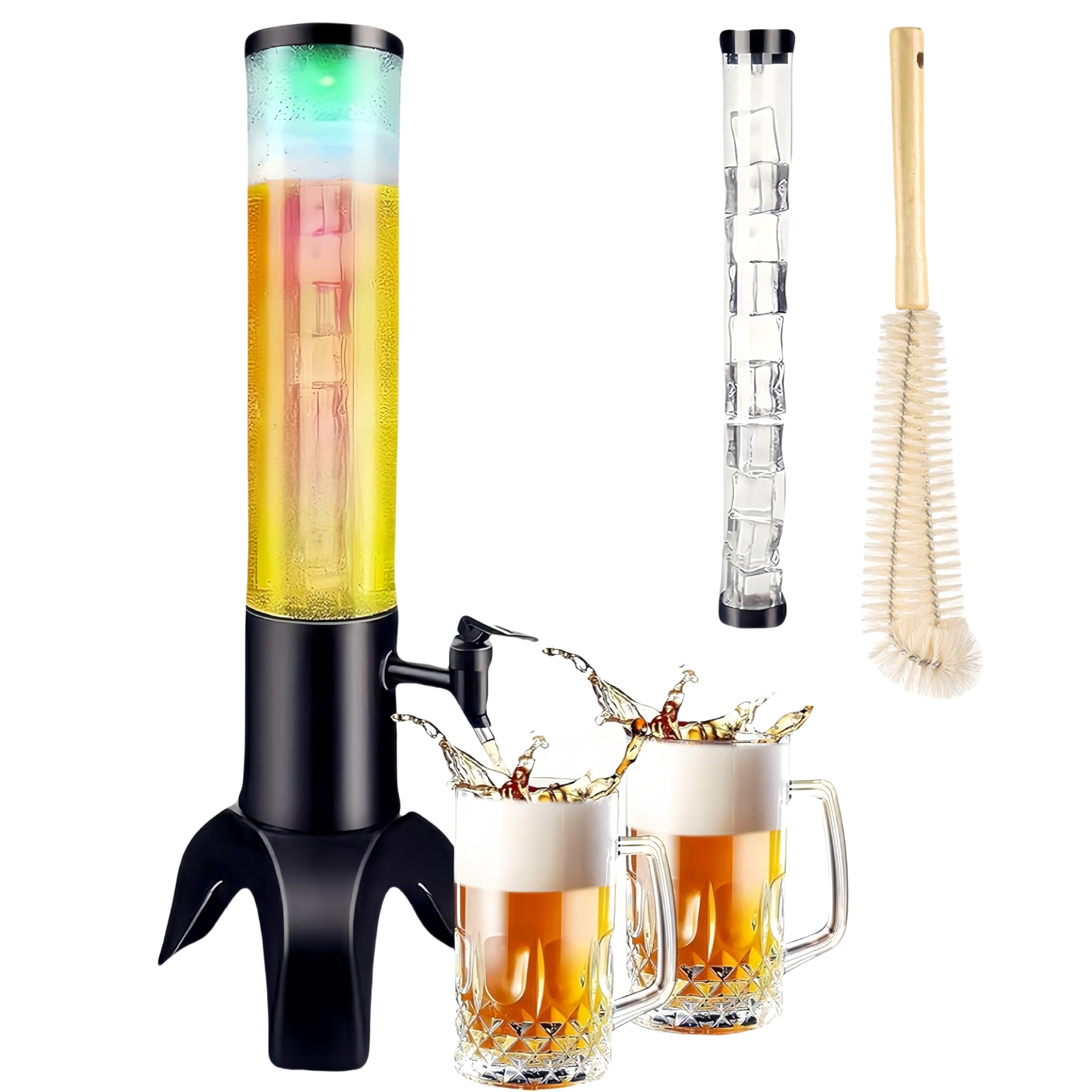 1,5 l Mimosenturmspender, 1,5 l Getränketurm, Tisch-Bierspender mit Eisröhre, für Bars, Bars, Partys, Restaurants (1 Packung)
