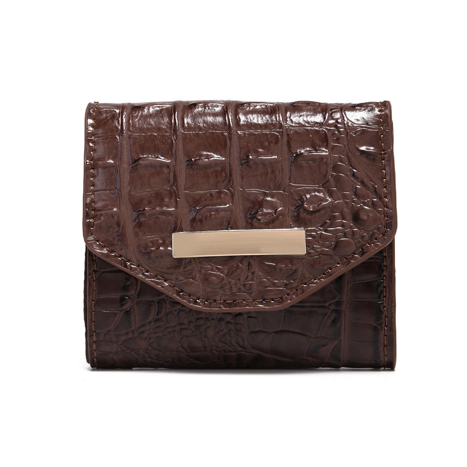 Makcr Joacbv Crocodile Small Wallets Short Vintage Leather Credit Card Holder Luxury Clutch Mini Coin Purse for Women