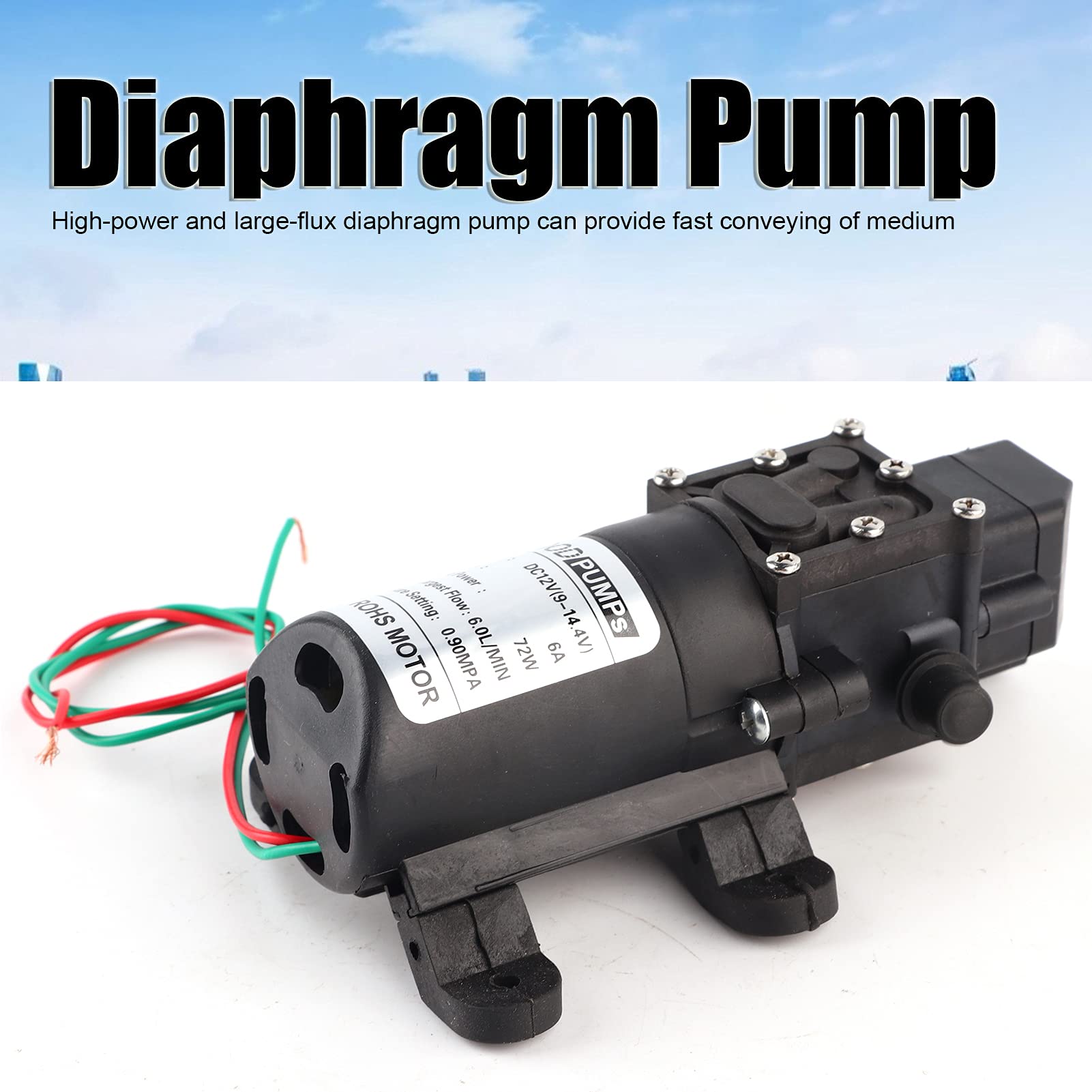 Pompa A Membrana 12V Keenso - Autoadescante Per Acqua, 5 L/min, 116 PSI - Foto 2