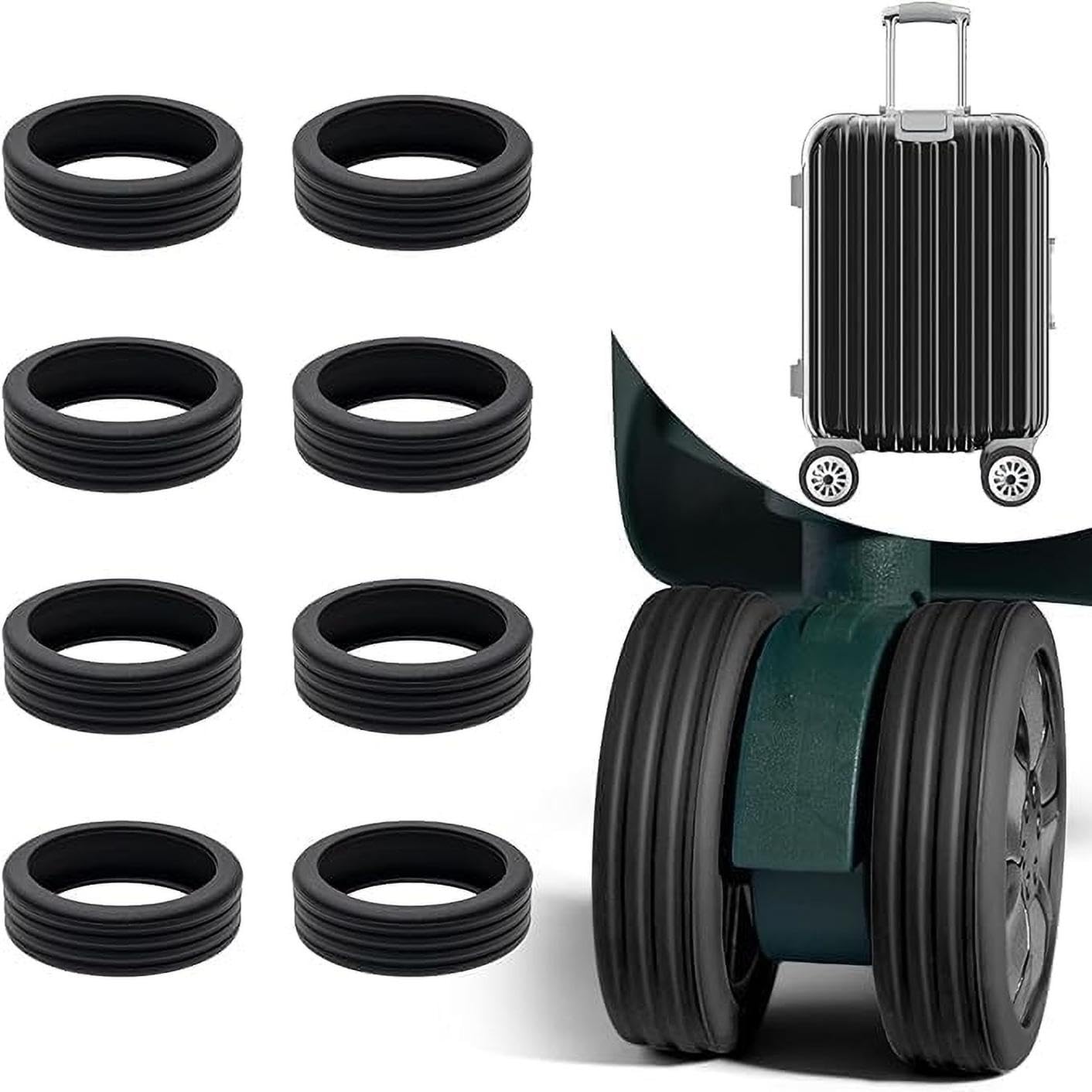 Travel Luggage Wheel Cover, Luggage Suitcase Wheels Protector Covers | Silicone Spinner Wheels, Reduce Noises Carry On Luggage Wheel Protector Covers (8 PCS)-image-33