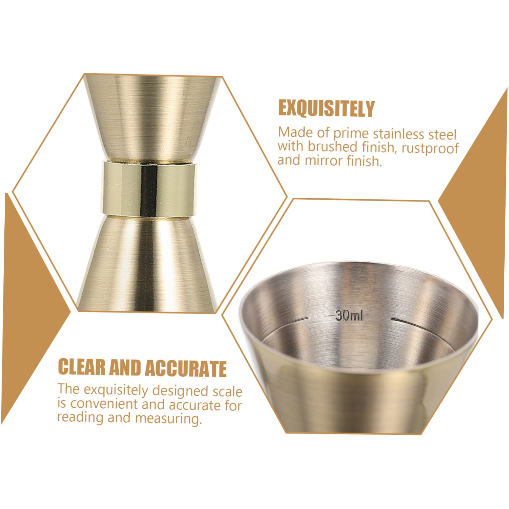 Cabilock 3 Pièces Mesureur De Vin Double Face Jigger Shot Mesure Jigger Mesure Tasse Double Face Cocktail Jigger Vin Tasse À Mesurer Mesurer Jigger Vin Tasse Boisson Tasse À Mesurer Bar