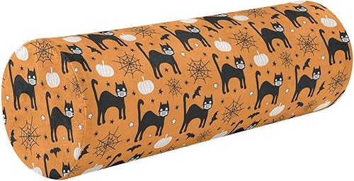 QIDIA Almohada de espuma viscoelástica con funda extraíble lavable, diseño ergonómico redondo cilíndrico cervical para cabeza, cuello, espalda y