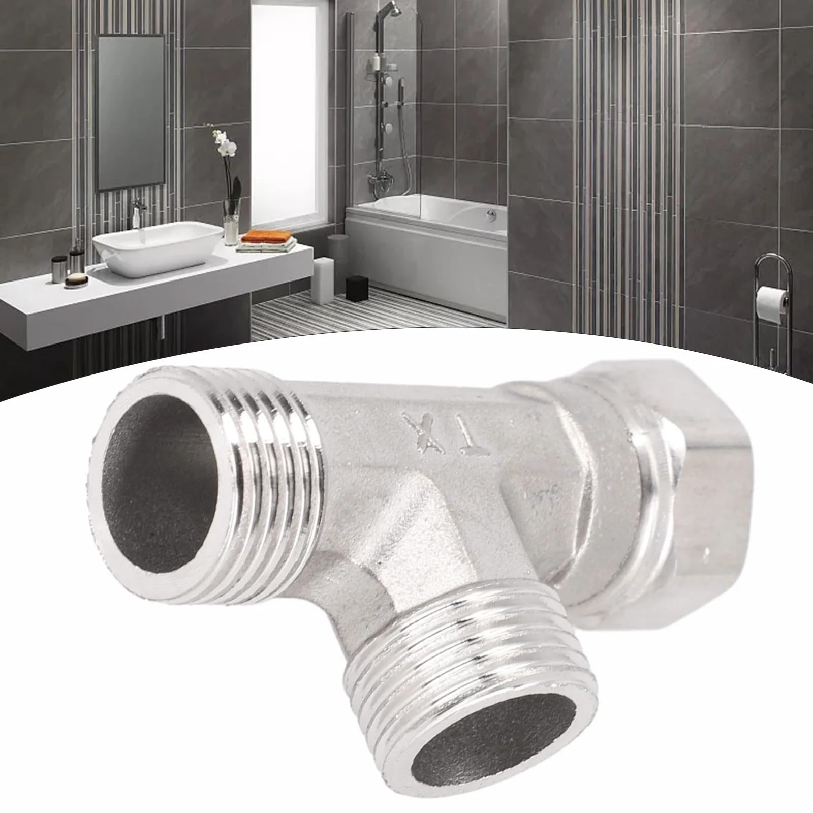 Válvula angular for grifo, desviador, baño, inodoro, pulverizador for bidé, ducha G1/2, acero inoxidable, cobre, agua de tres vías, 2 uds para bafieras y duchas
