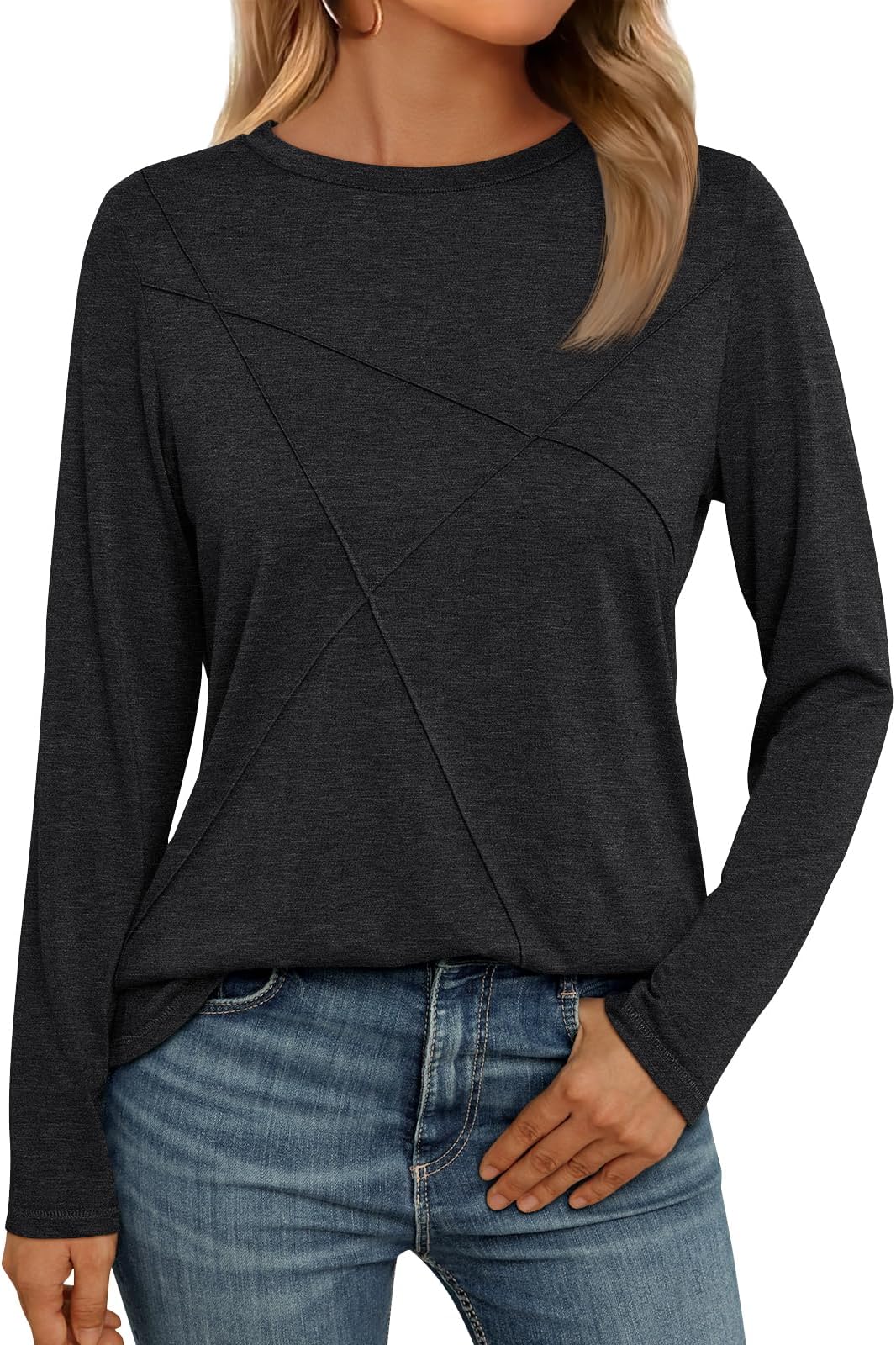 AUTOMETLong Sleeve Shirts for Women Basic Business Casual Tops Work Clothes 2024 Fall Fashion Outfits