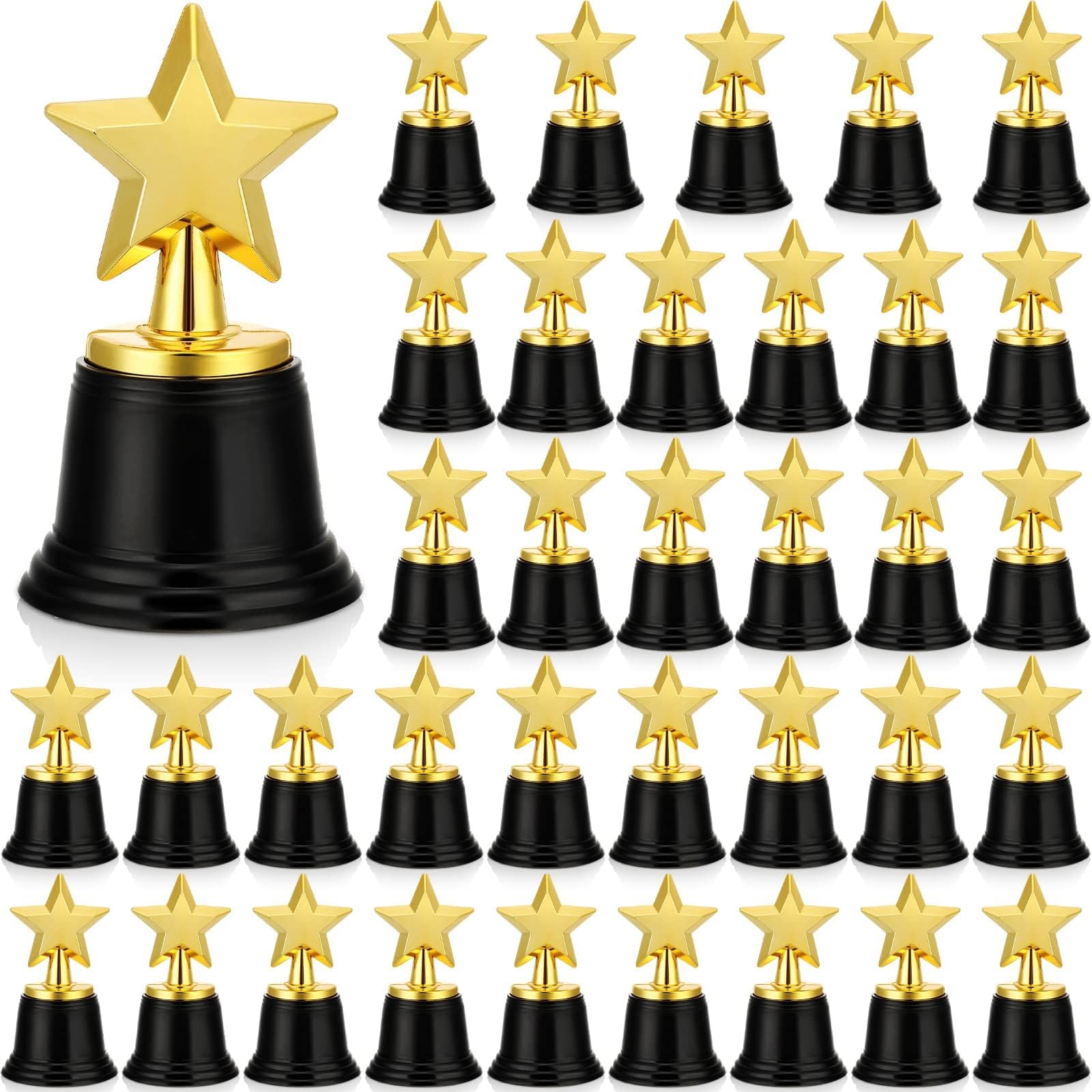 Jerify Mini Star Trophy Awards Bulk 4.7 Inch Gold Trophy Awards Plastic Cup for Party Favors Soccer Football Winning Prize Competitions Carnival Rewards