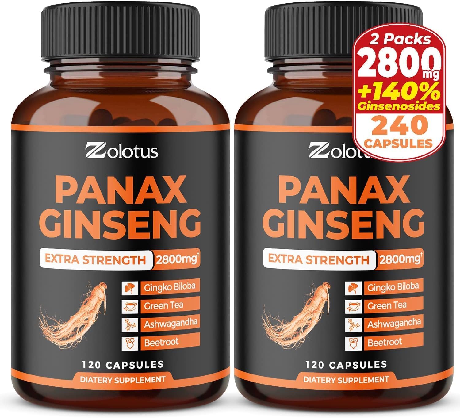 Zolotus 7 in 1 Premium Panax Ginseng + Tribulus Terrestris