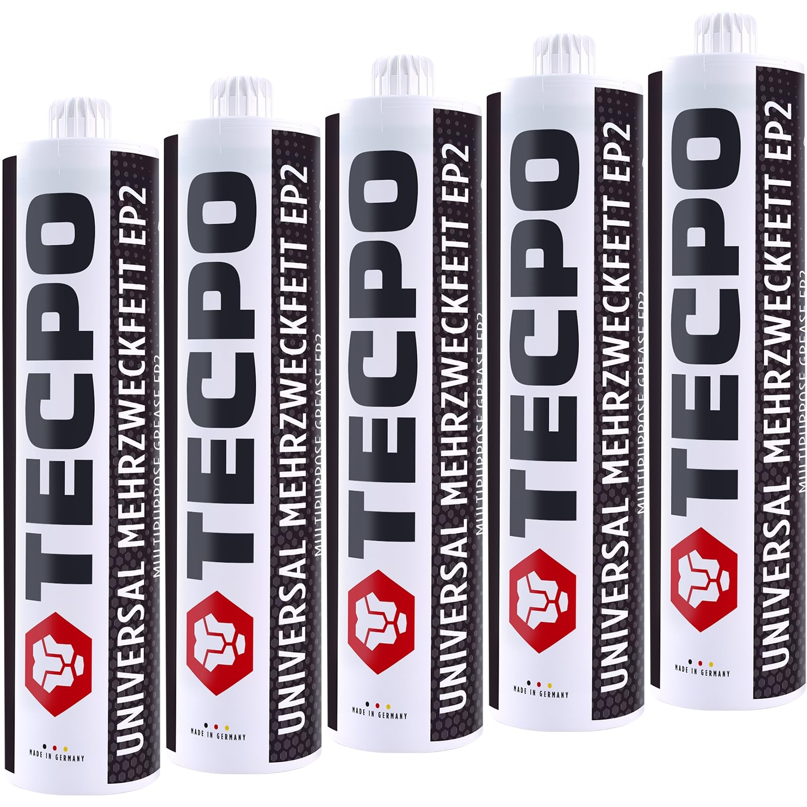 TECPO Lot de 5 graisses universelles multi-usages EP2 au lithium 500 g Graisse au lithium Graisse longue durée résistante à la température pour roulement à billes résistant à l'eau