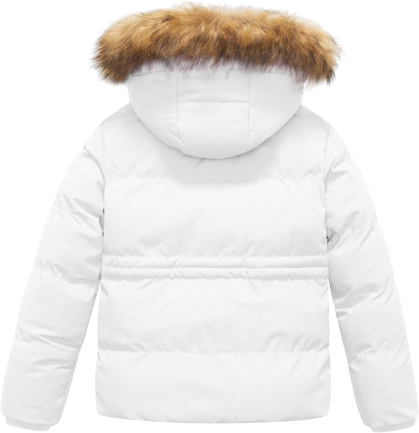 CREATMO US Girl's Kids Metallic Shiny Jacket with Detachable Fur Collar Warmth Winter Outerwear - Image 2