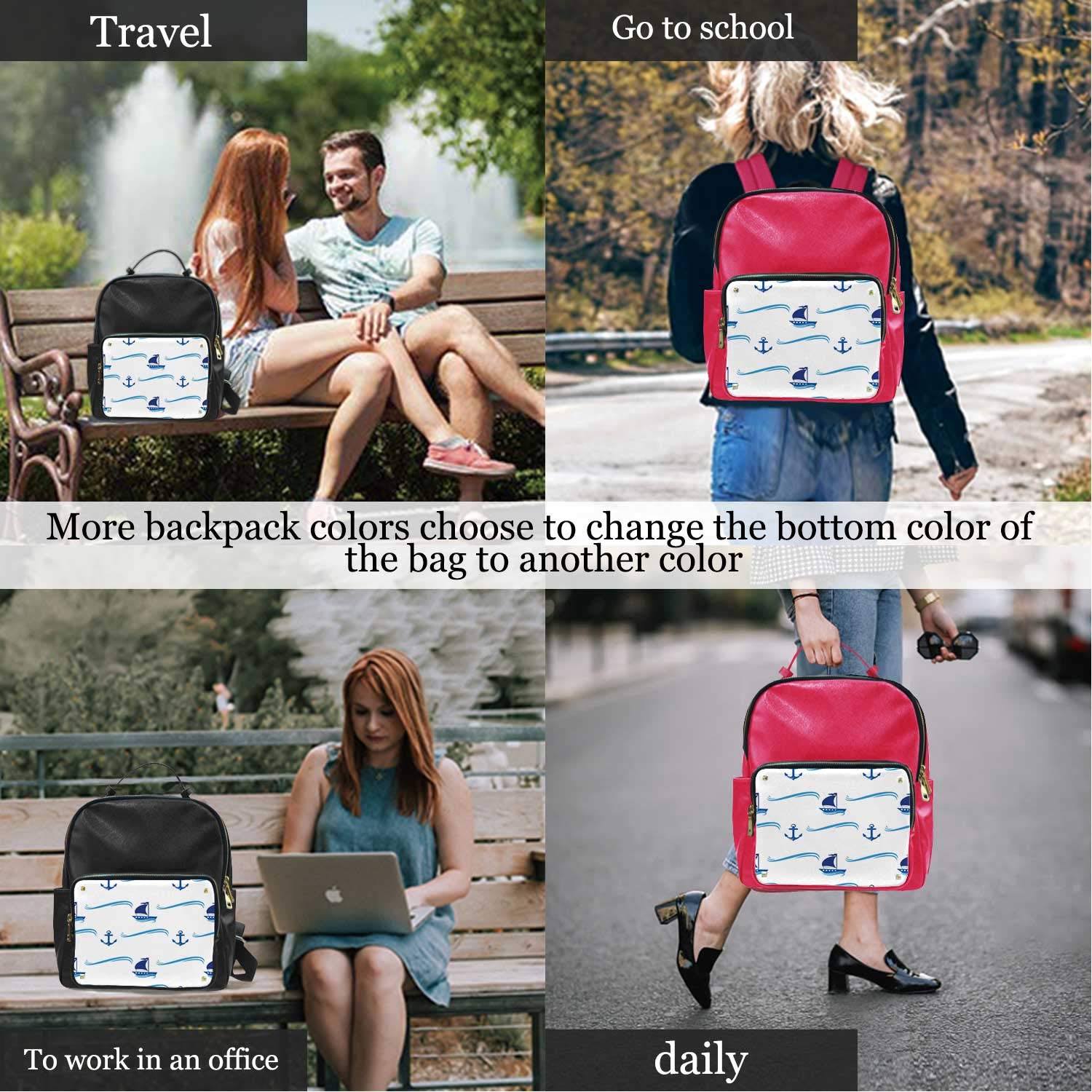 Seamless Pattern with The Colorful of Yachts,Leather boy Bag Colorful underseat Carry on Luggage 15IN