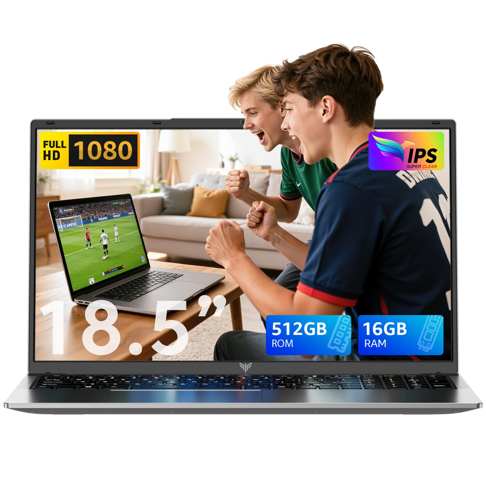 Ordinateur Portable Tivique 18,5" - Processeur Intel N150, 16Go RAM, 512Go SSD - Écran FHD IPS - Autonomie 8h - Léger