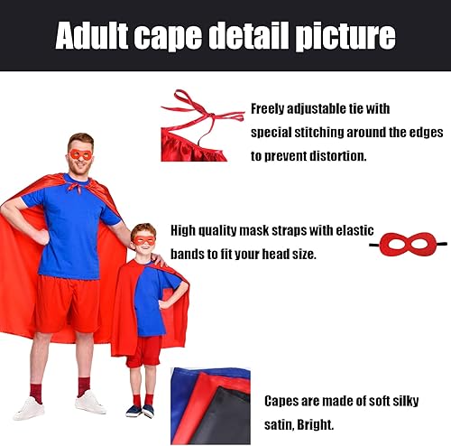 Miniatura 5 de Capas y máscaras de superhéroe para adultos, capas de vampiro de Halloween, capas de superhéroe, disfraz de superhéroe