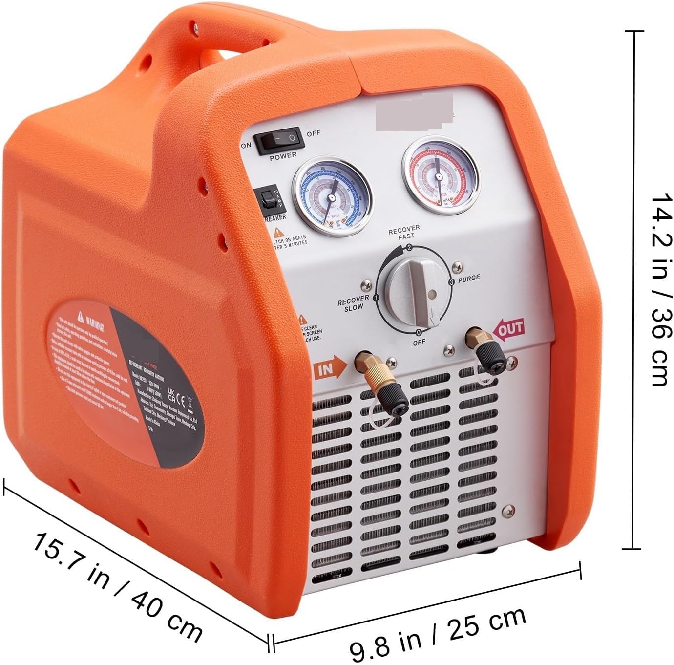 Macchina di recupero del refrigerante 1HP/3/4H-P, attrezzatura di recupero CA HVAC 120V per refrigerante liquido - Soluzione durevole ed efficiente per professionisti HVAC