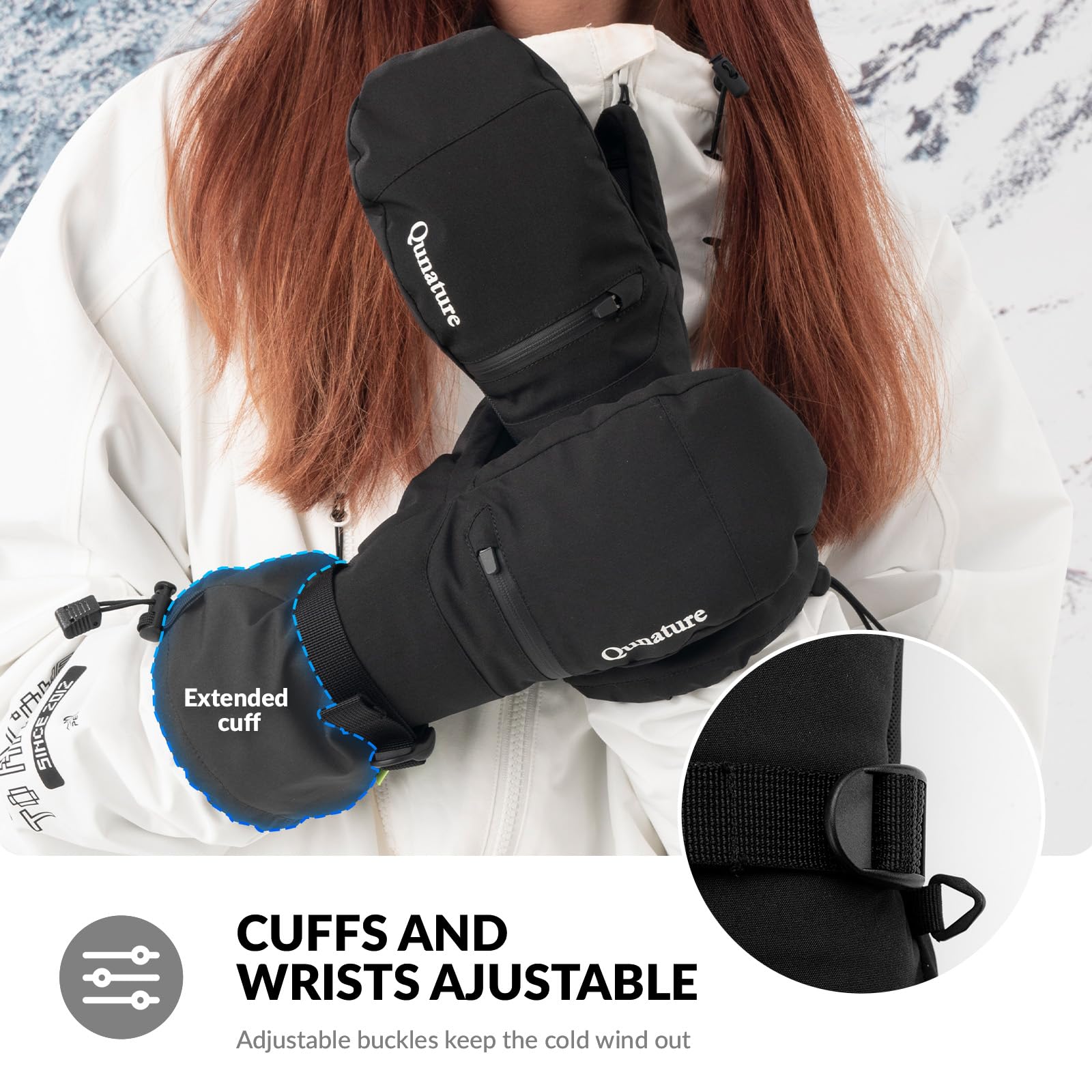 Skihandschuhe Winddicht Wasserdicht Vollfingerhandschuhe Thermo | Warme Sporthandschuhe mit Touchscreen Handschuhe für Herbst und Winter Skifahren, Eislaufen