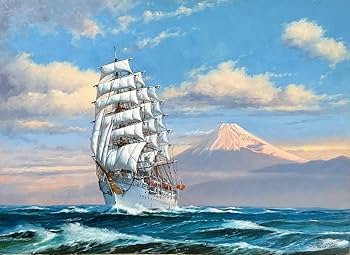 Amazon.co.jp: 梶田達二(1936-2011)油彩20号『希望満帆(初代日本
