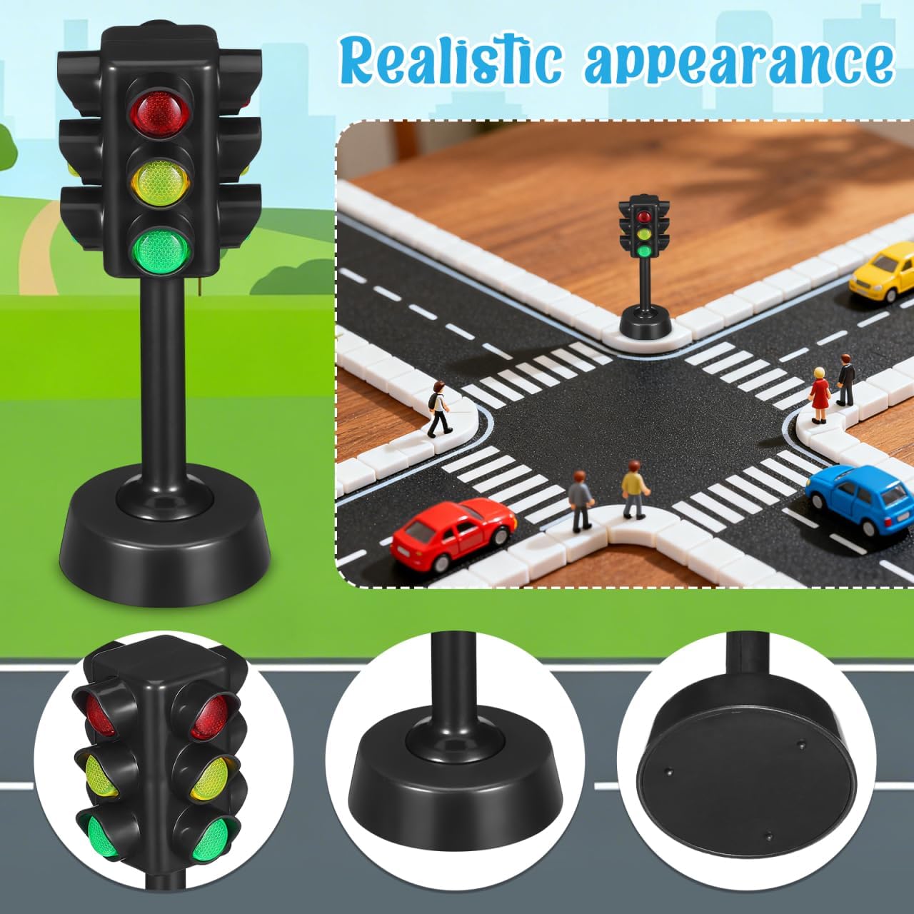 Toyvian Micro Traffic Sign Post Set, 12pcs Miniature Road Signs | Tiny Traffic Signal Models for Dioramas, Scale Scenes Model Displays DIY Crafts and Architectural Projects