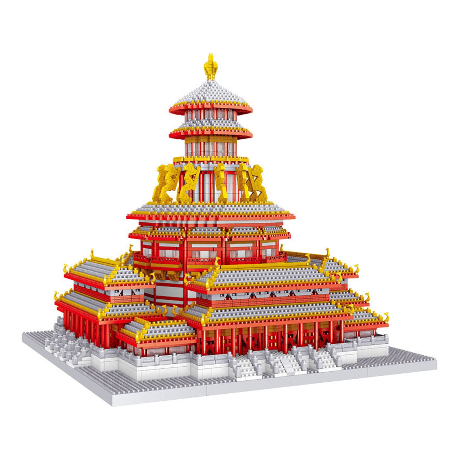 FHDD Mini Blocks Architecture Set for Adult, The Chinese Mythology Palace Building Blocks 3D Model 5436Pcs DIY Mini Diamond Blocks Toy