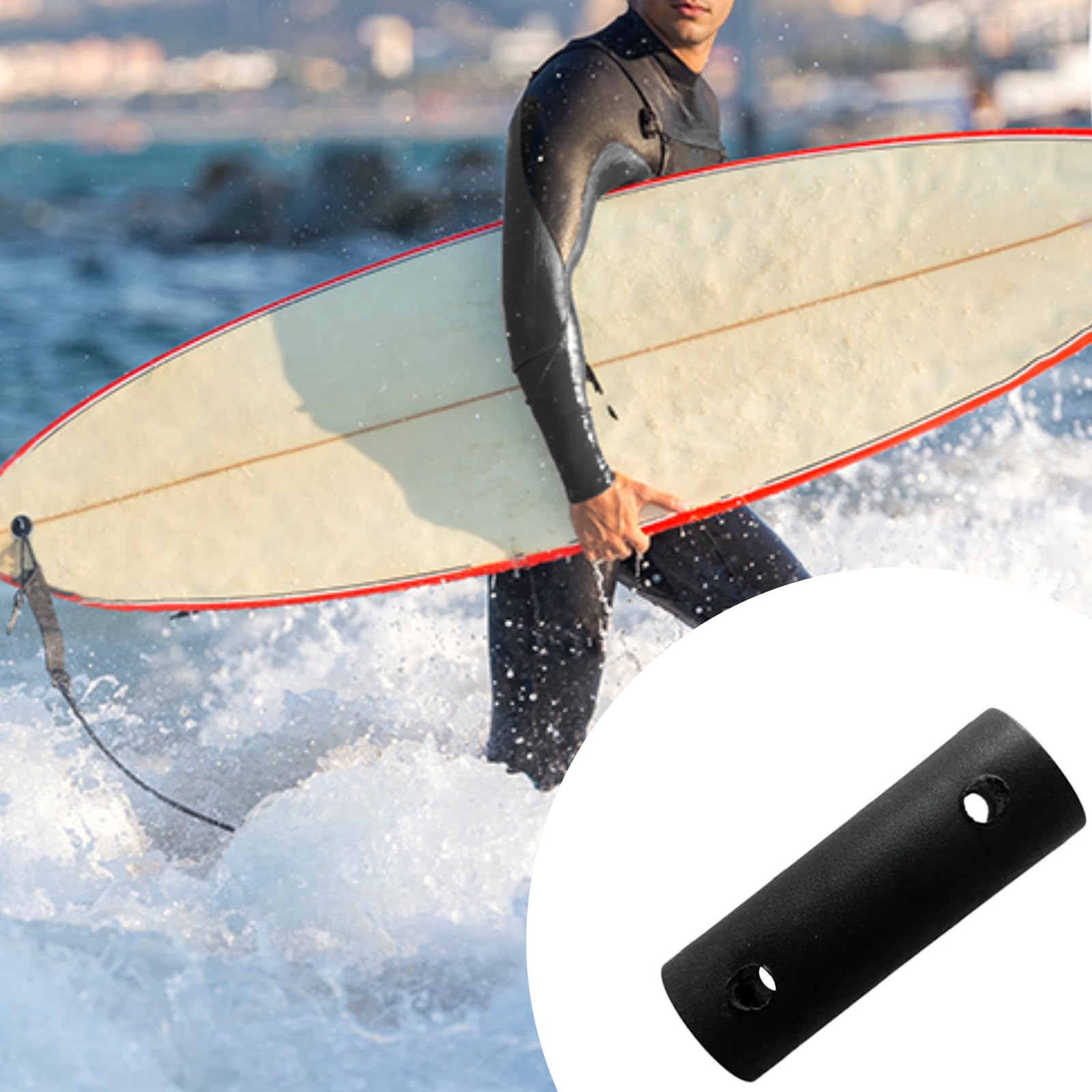 Sharplace Universal Ersatz Tendon Joint Ø 20 mm Für Mastfuß, Gummimast Fußsehne Ersatzgelenk Windsurfen, Ersatzsehnengelenk, Ersatzmast für Windsurfen Wassersport, Windsurfing Zubehör, Schwarz