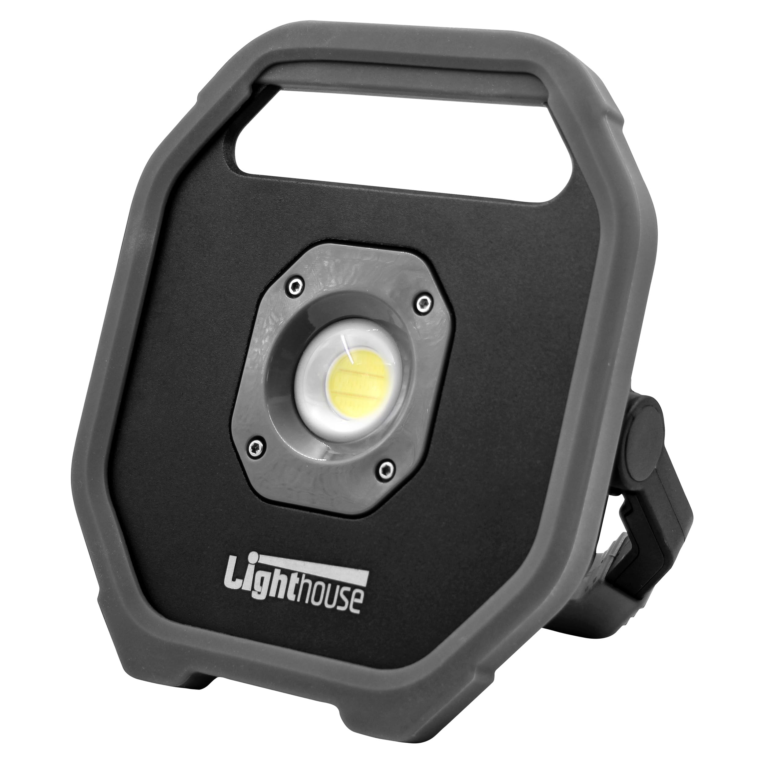 Lighthouse Torches Rechargeable LED Task/Work Light - 2 Lighting Modes, 10W, 1100 Lumens & 180° Tilting Stand - USB-C Lead Included