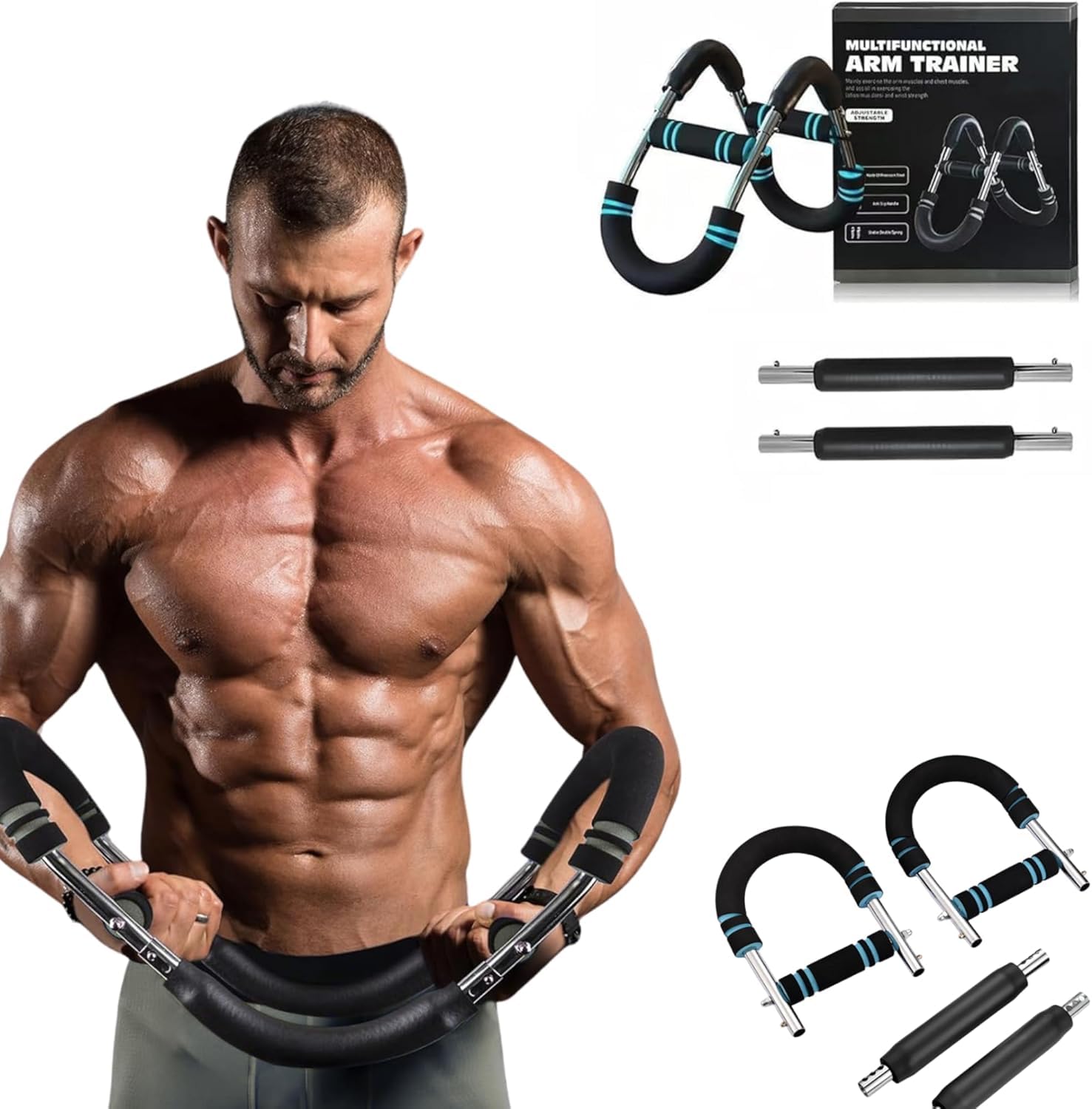 JASYXO Adjustable Arm Power Twister Bar – Multi-Function Upper Body Workout Equipment for Biceps, Triceps, Chest, Back & Forearm – Strength Training Fitness Tool for Men & Women-image-19
