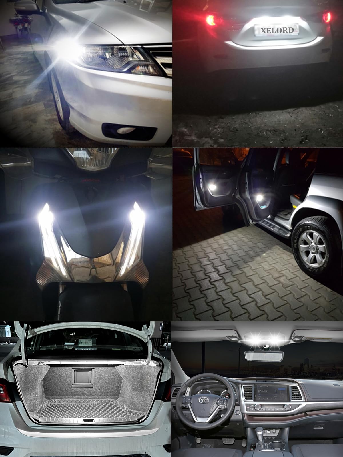 XELORD Lampadina W5W T10 LED 6000K Bianco Super Bright 168 282,Versione Aggiornata,Per Interni Auto Luce a Cuneo,a Cupola,di Lettura Luci Targa e di Posizione DC 12V,2PCS