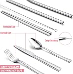 HaWare 9-Piece Portable Travel Silverware Utensils with Case, Stainless Steel Flatware Set for Camping Office School Lunch, Reusable Cutlery Including Knife Fork Spoon, Dishwasher Safe(Pink)
