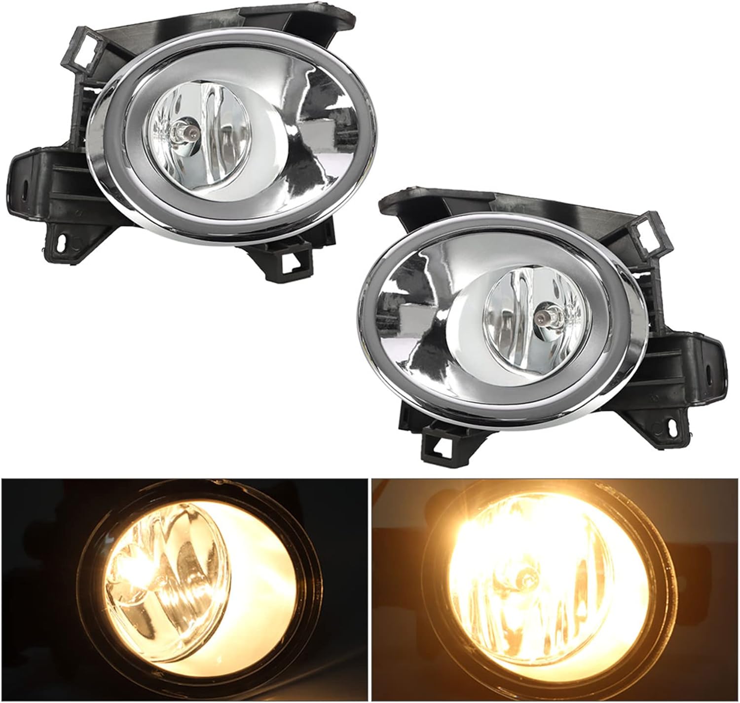 munirater 2-Pack Clear Lens Bumper Fog Light Lamps Assembly w/Bezel + Switch Kit Replacement for Pathfinder 2013-2016