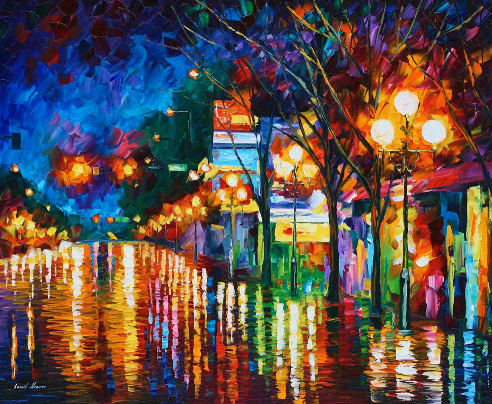 After Weekend — Limited Edition Abstract Cityscape Home Decor Print On Canvas By Leonid Afremov