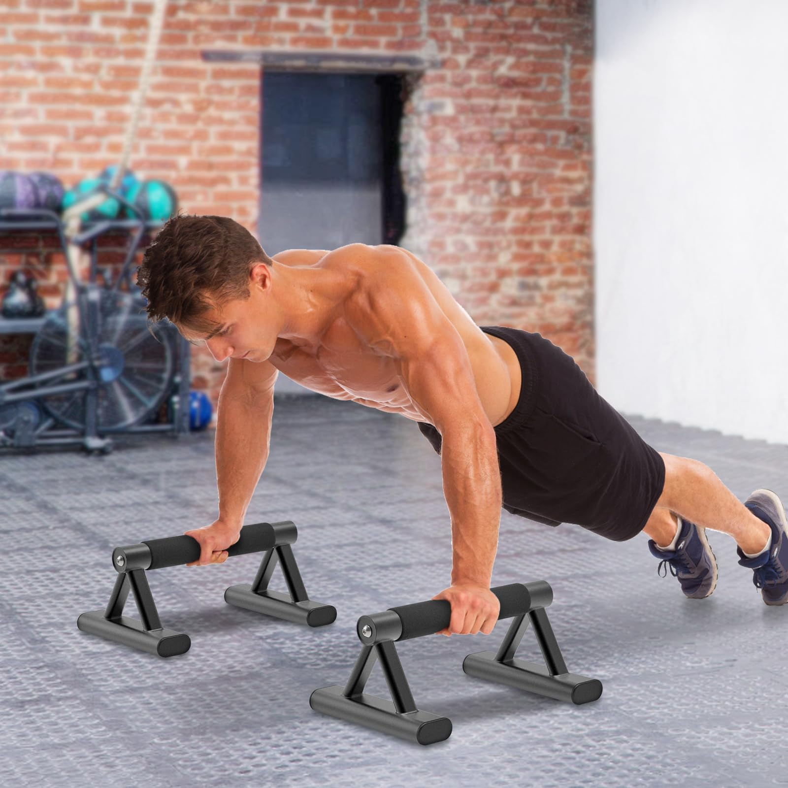 SELEWAERE Maniglie per Flessioni,Antiscivolo Barre per Flessioni, per Fitness Calistenico,Struttura in Acciaio Robusto con Finitura in Vernice