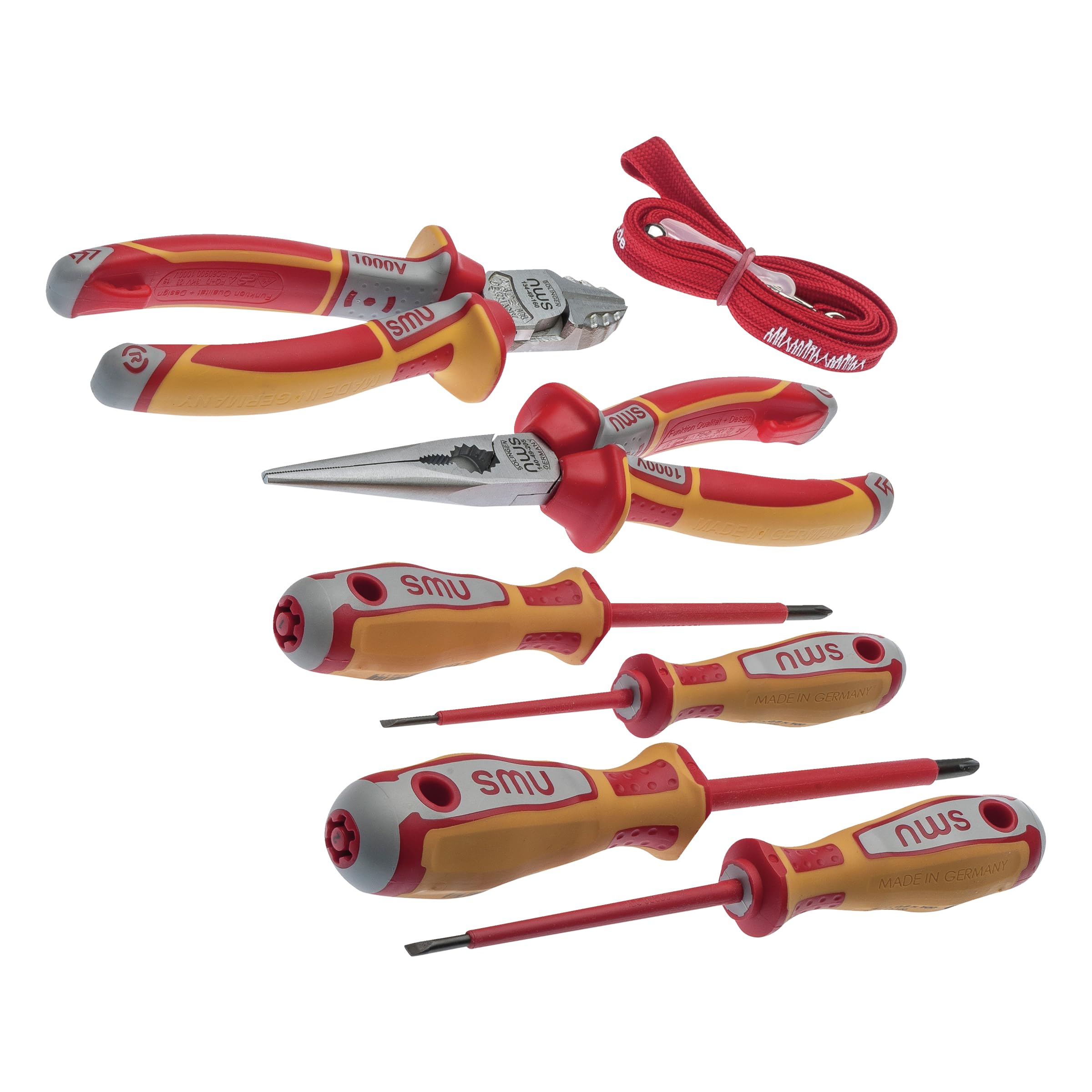 Nws Combined Tool Set Vde, 6 Pieces, Side Cutters Vde 160 Mm, Telephone Pliers Vde 205 Mm, 2 X Slotted Screwdrivers Vde, 2 X Cross Screwdrivers Vde, Item No. 756