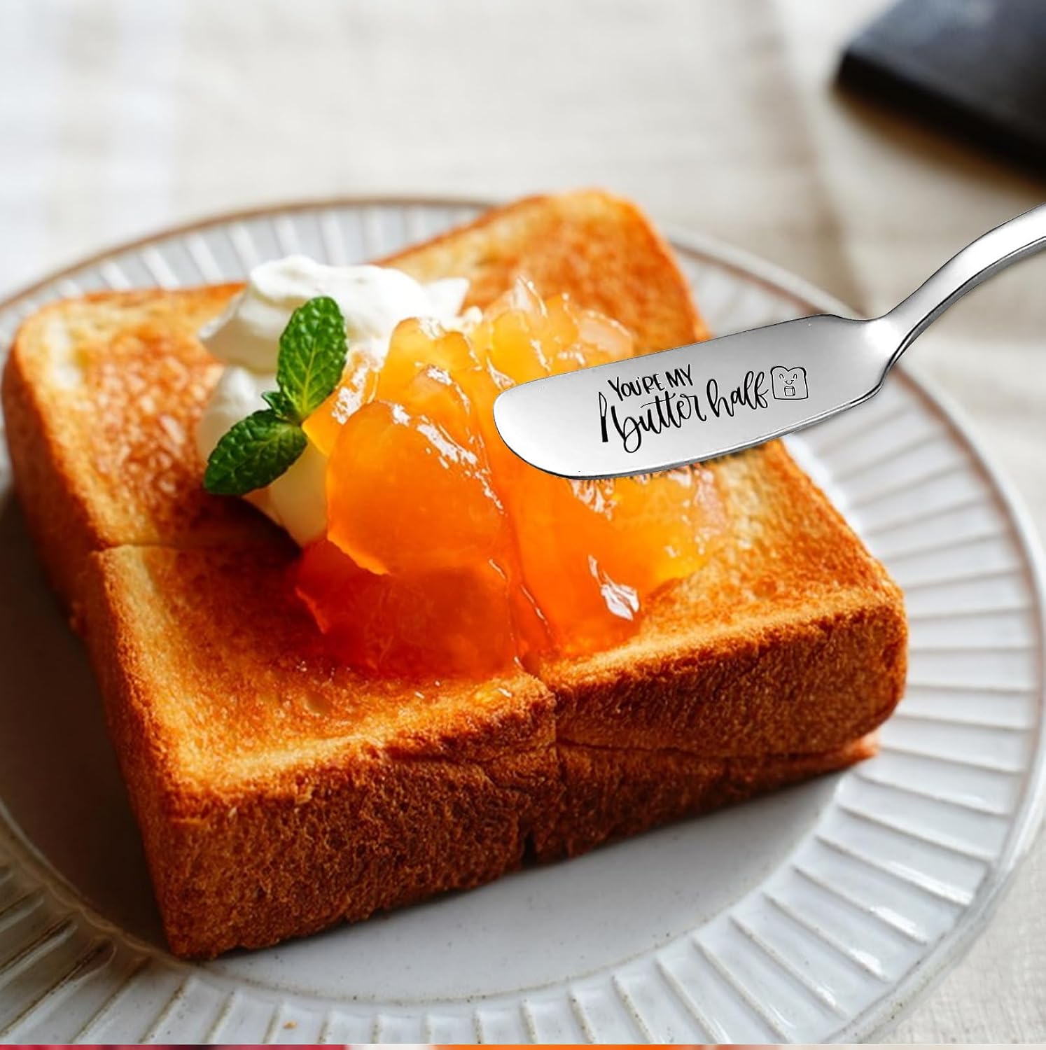 You're My Butter Half Funny Butter Knife, Personalized Engraved Peanut Butter Spreader Cheese Knives, Novelty Anniversary Christmas Gifts for Sandwich Bread Toast Butter Lover