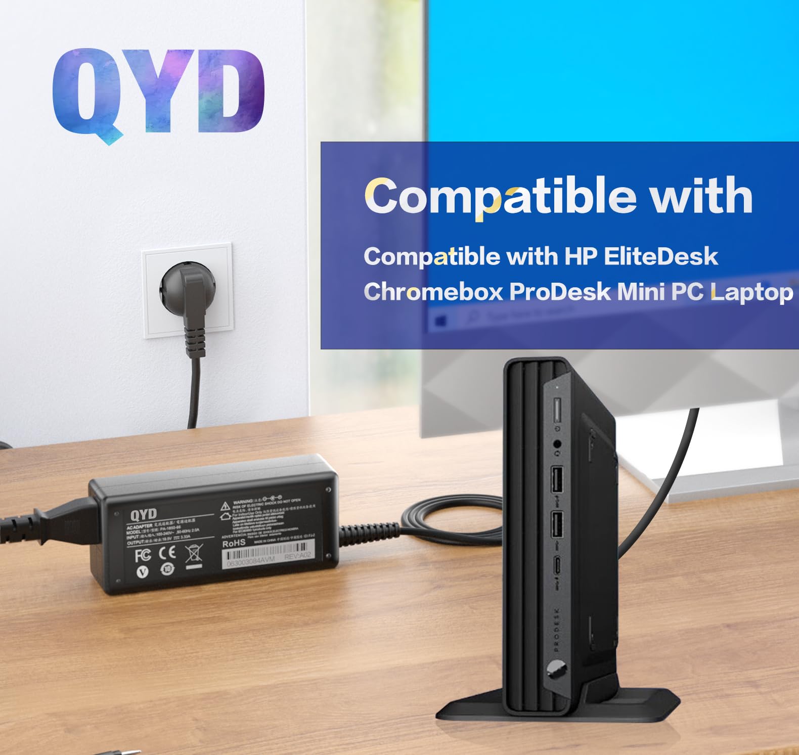 QYD 65W Mini Computer Desktop Ladegerät Tiny PC Power AC Adapter