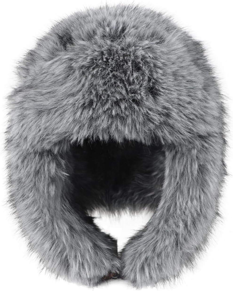 Womens Faux Mink Fur Trapper Hat Soft Warm Russian Ushanka Cap with Earmuffs Cozy Furry Outdoor Windproof Ski Snow Hat
