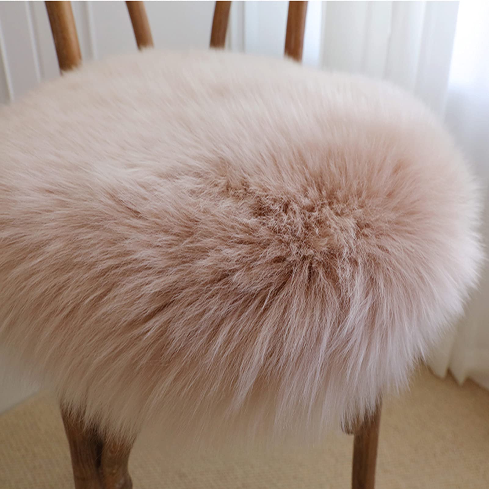 Peau De Mouton Synthétique Diameter 60cm,Cozy Sensation comme Véritable Laine Tapis en Fourrure Synthétique, Fluffy Soft Longhair Décoratif Coussin De Chaise Canapé Natte