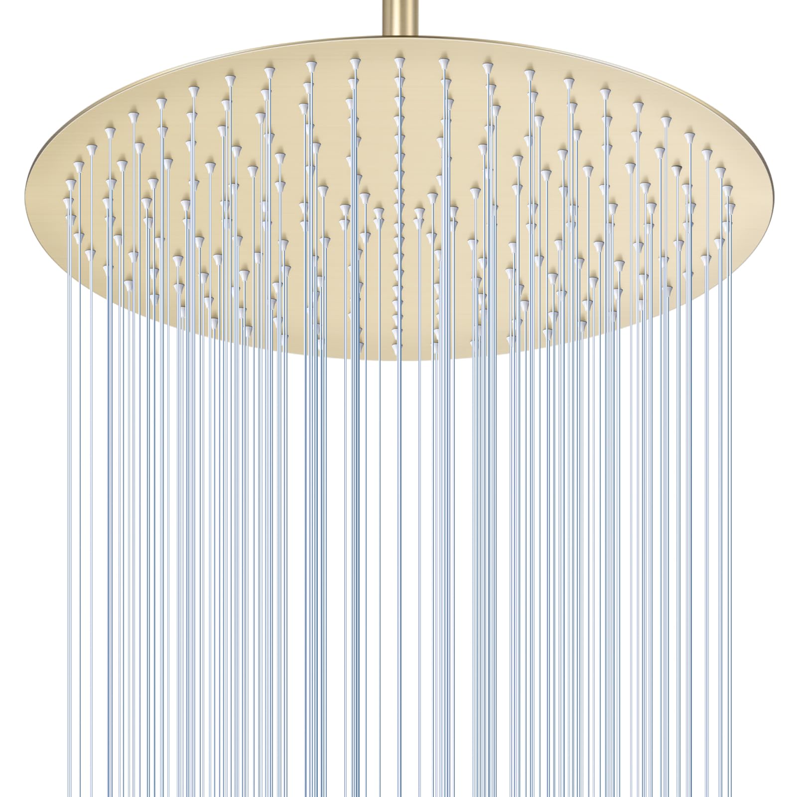 KINLIV Shower Head Rain Shower 40 cm Gold, Round Rain Shower Head 16 Inches, 304 Stainless Steel Shower Head Durable, Self-Cleaning, Large Detection Range