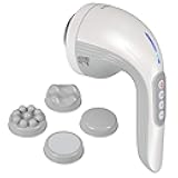 Daiwa Felicity Handheld Multipurpose Body Massager with 4 Attachments – Rechargeable Deep Muscle Massager for Back, Neck, Legs & Cellulite Relief