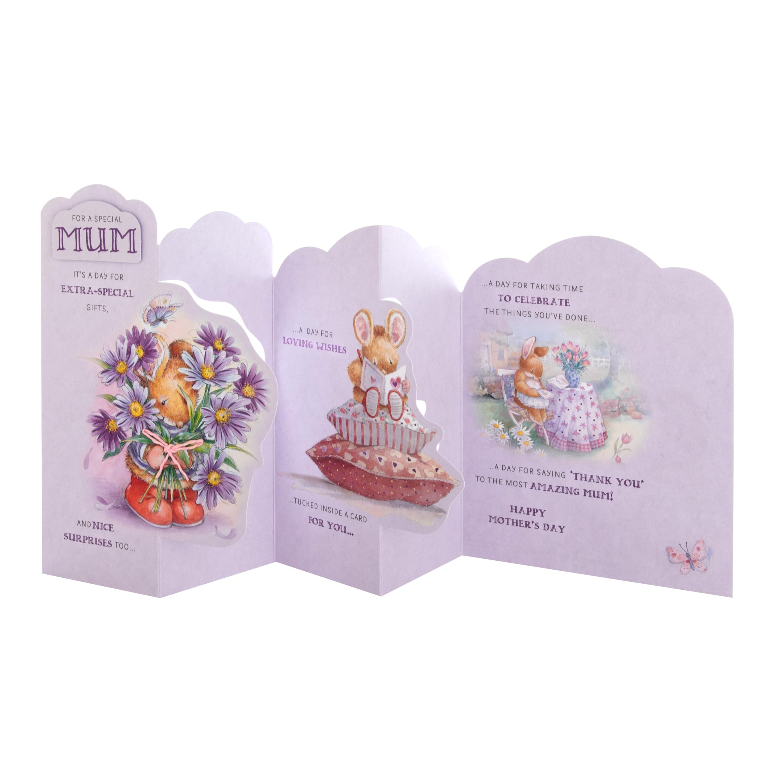 Hallmark Mothers Day Card for Mum - Cute Purple Country Companions Design