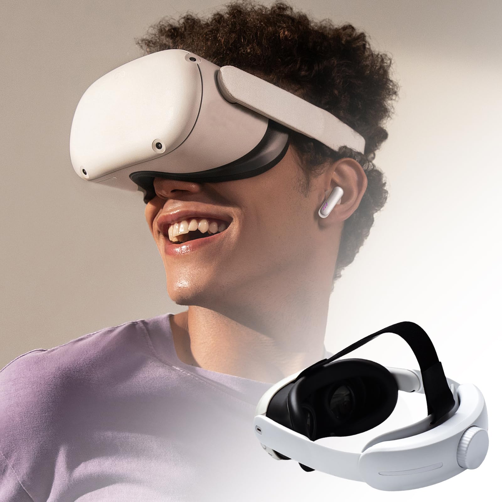 Correa para la cabeza de respaldo de batería para gafas de realidad virtual, cómoda, ajustable, 4000 mAh, accesorio de alimentación con luz LED