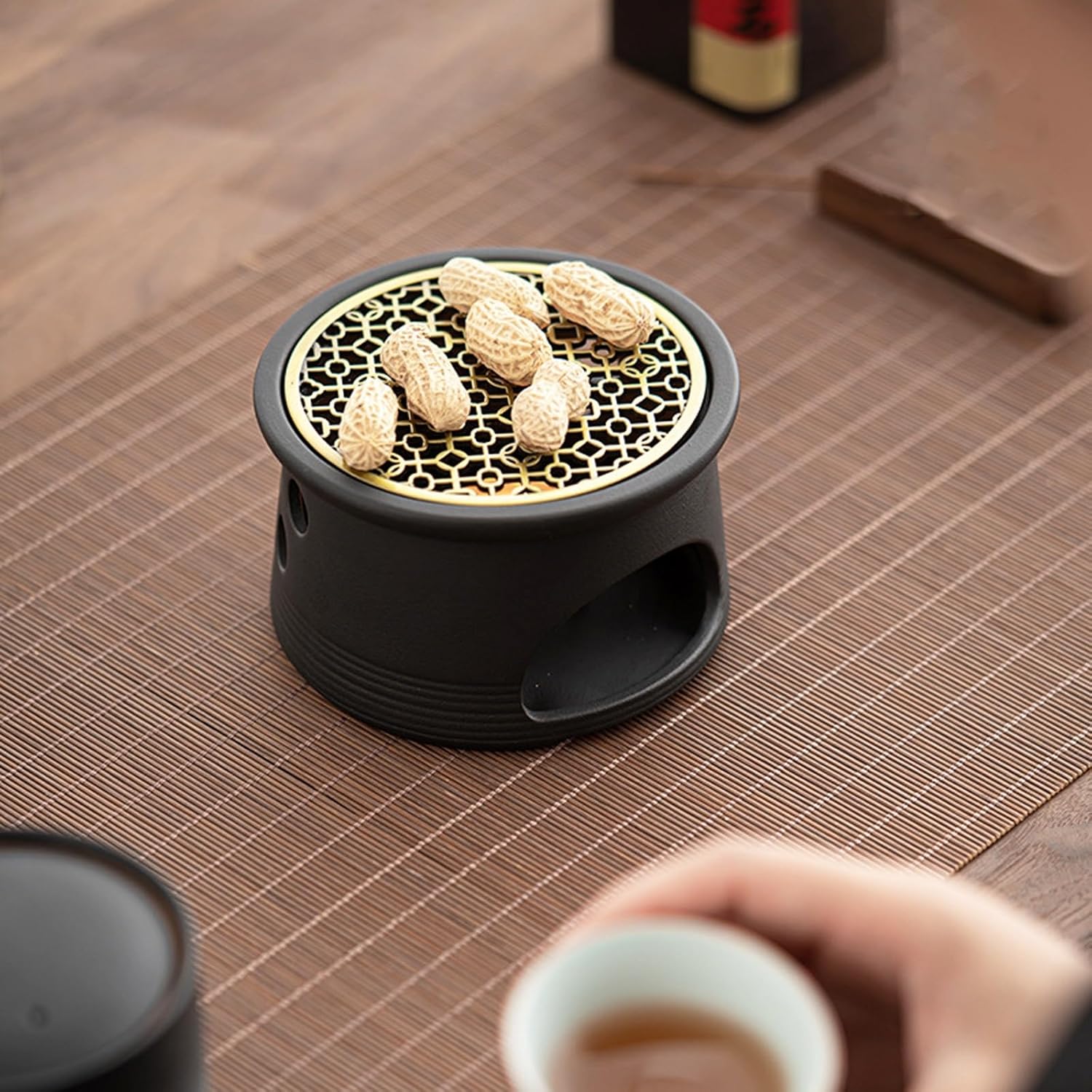 Teapot Warmer, for teapot Black as a Warmer or Desk Decoration, teapot Heat-Resistant Coffee Warmer for Home and Office (Nero)