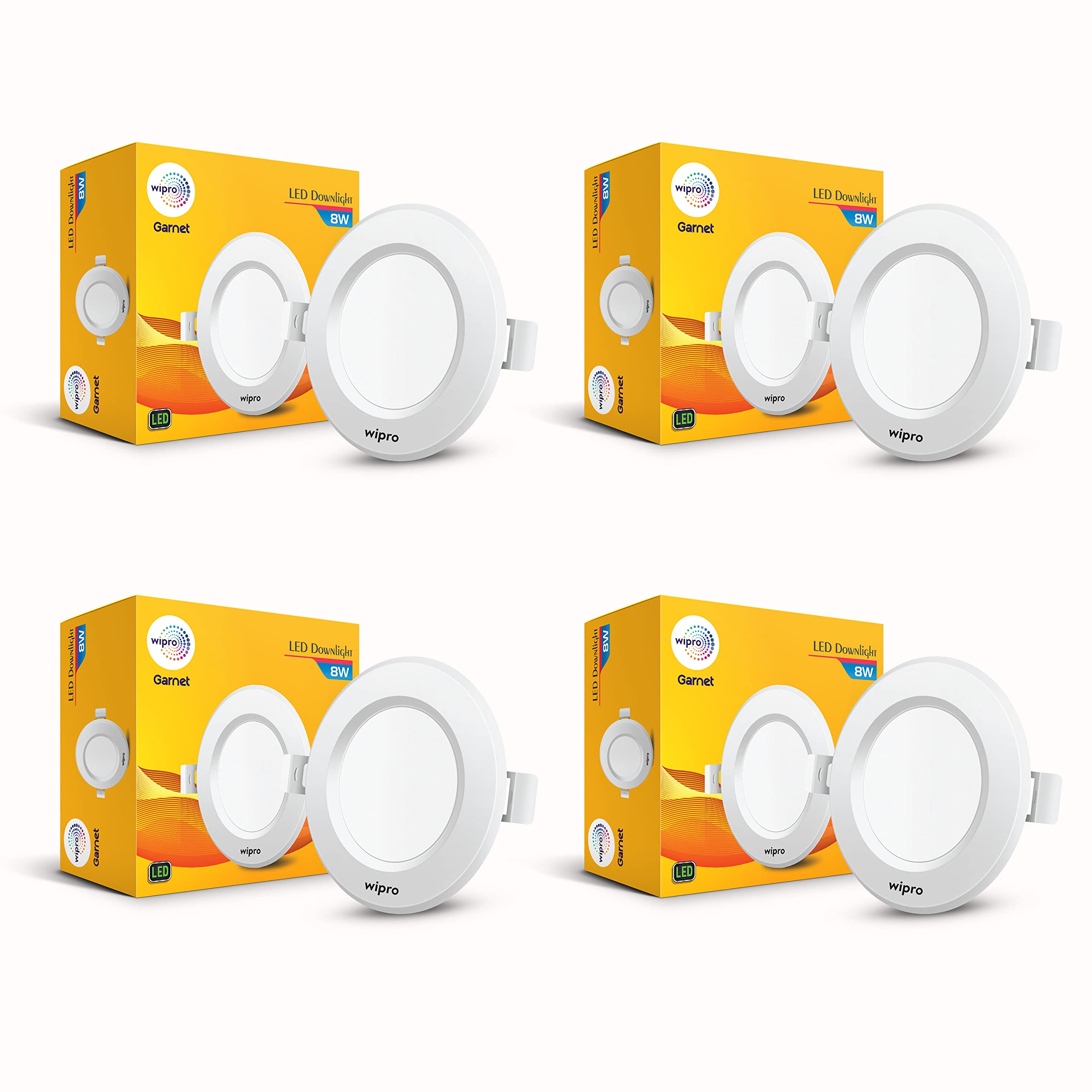 Wipro Polycarbonate Garnet 8W Round Downlight Junction Box | Blue | Glare-Free Design | Recessed Downlighter for False Ceiling | Cutout 3 Inch | Pack of 4-image-10