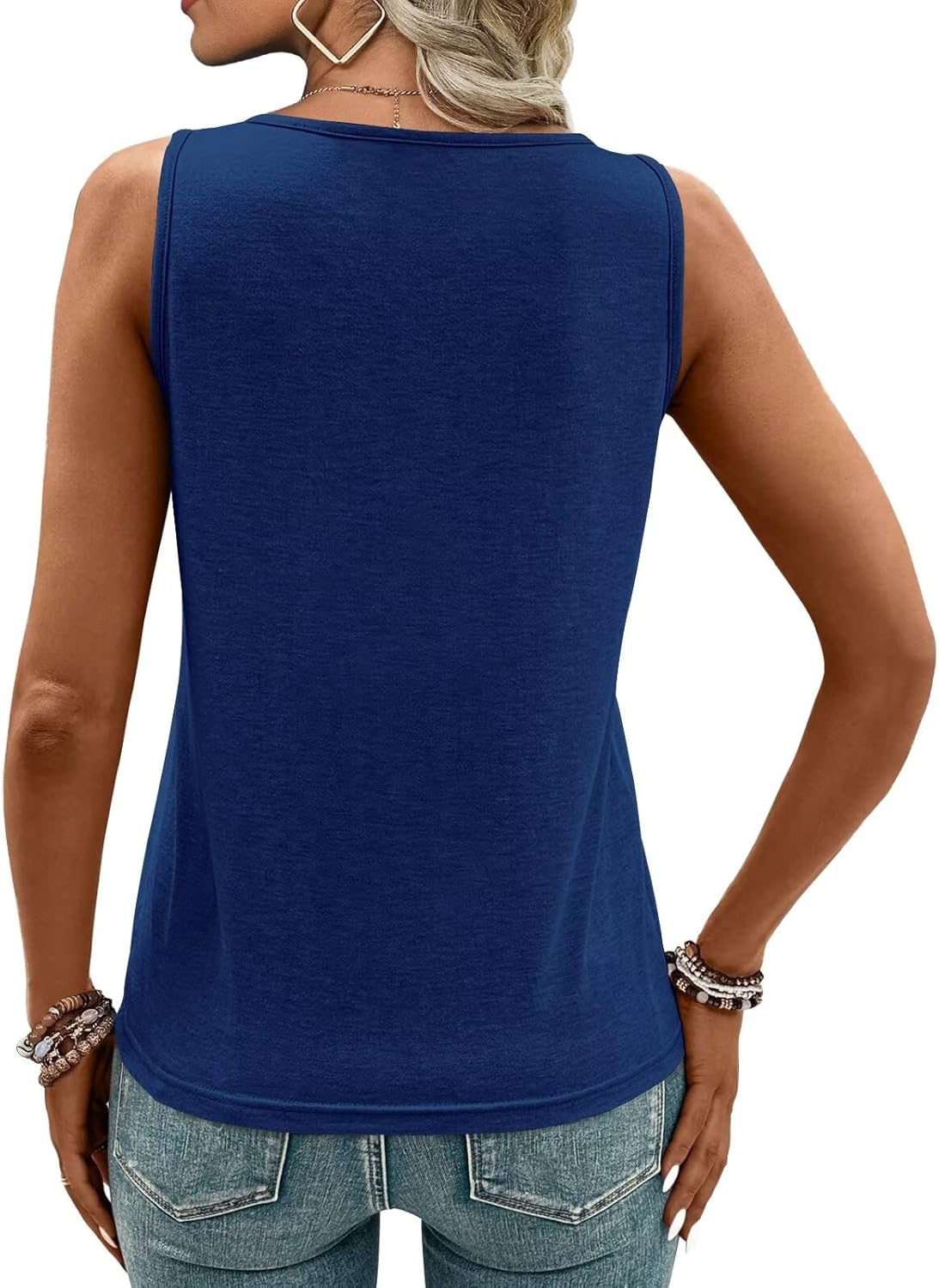 2 Pack Womens Tank Tops Summer Tank Tops for 2026 Cut Out Ring Keyhole Neck Sleeveless Fashion Cute Tee Shirts Clothes - Image 6