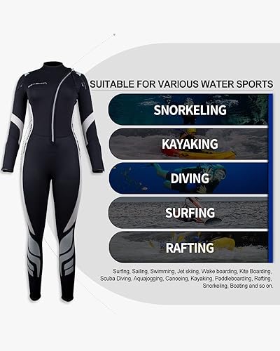 Miniatura 10 de Seaskin Trajes de neopreno para hombres y mujeres, 0.118 in con cremallera frontal completa