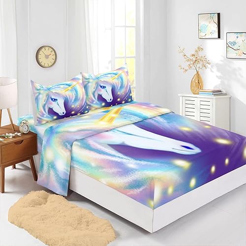 Miniatura 181 de CVHouse Juego de sábanas de mariposa arcoíris tamaño individual para niñas, niños, adolescentes, juego de ropa de cama de 4 piezas con 1 sábana