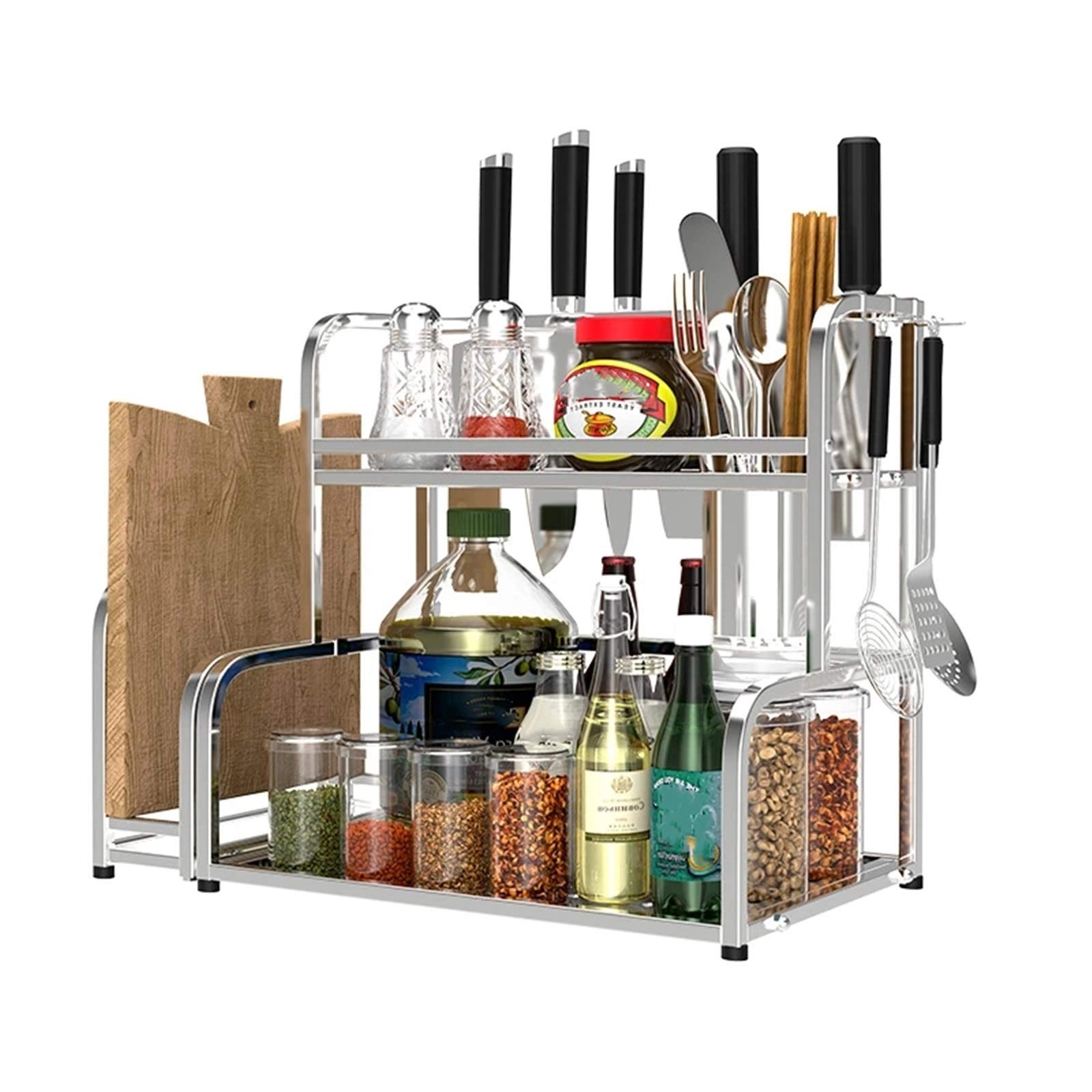 DUMRALBQE Kitchen Condiment Holder Kitchen Spice Jar Bottle Seasoning Rack Shelving Storage for Families and Restaurants