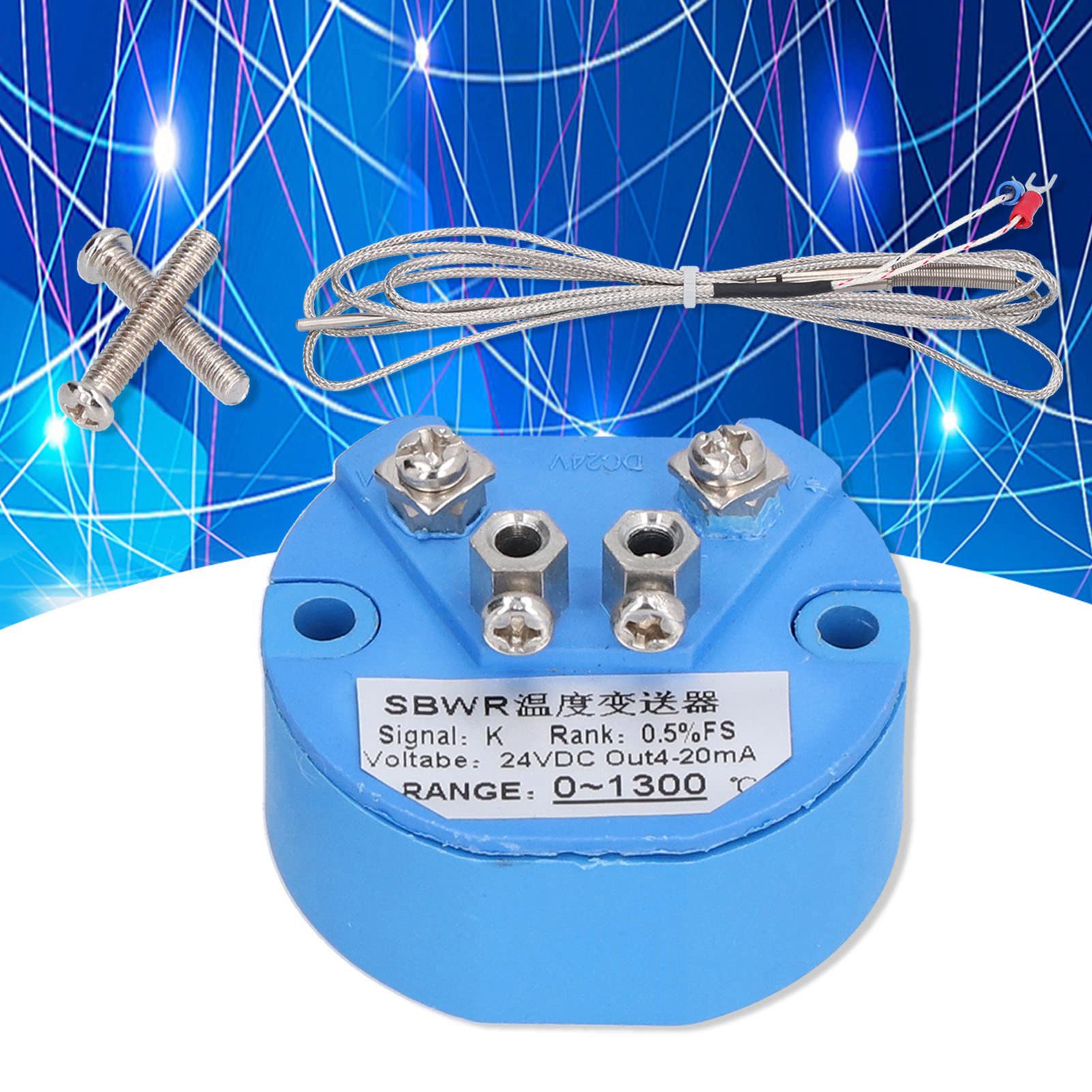 Trasmettitore sensore di temperatura DC 24V 4-20mA 0-1300℃ K Tipo componenti elettronici termocoppia SBWR con vite