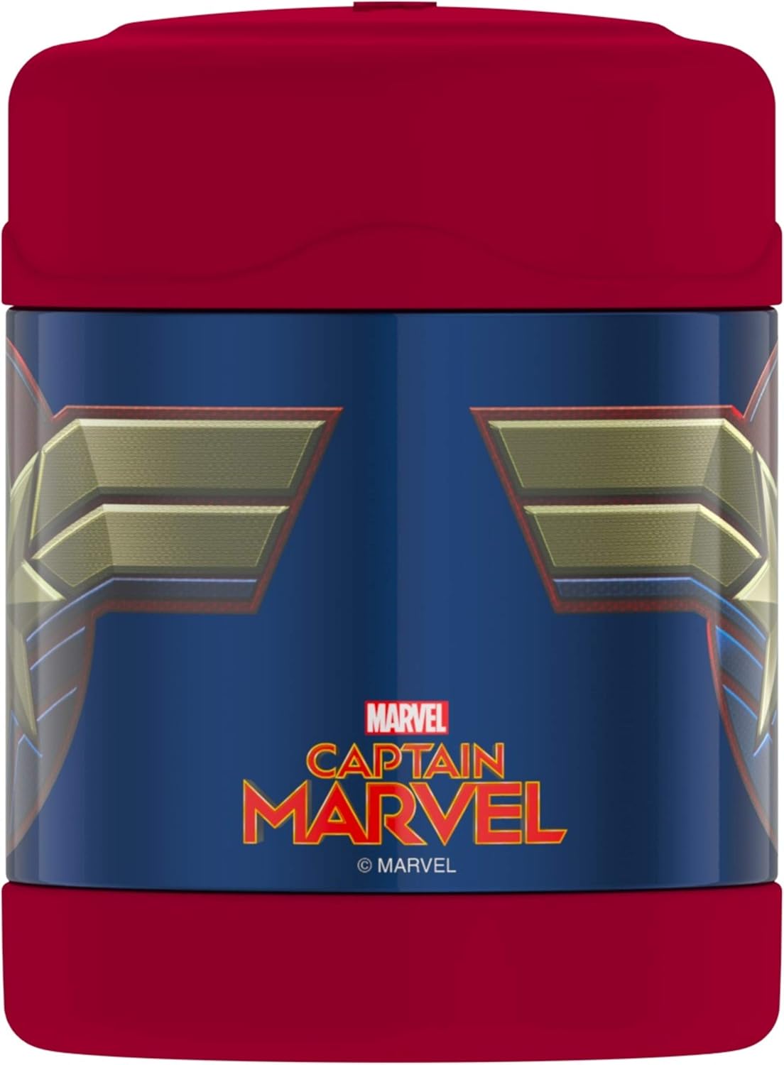 THERMOS FUNTAINER 10 Ounce Stainless Steel Vacuum Insulated Kids Food Jar, Captain Marvel