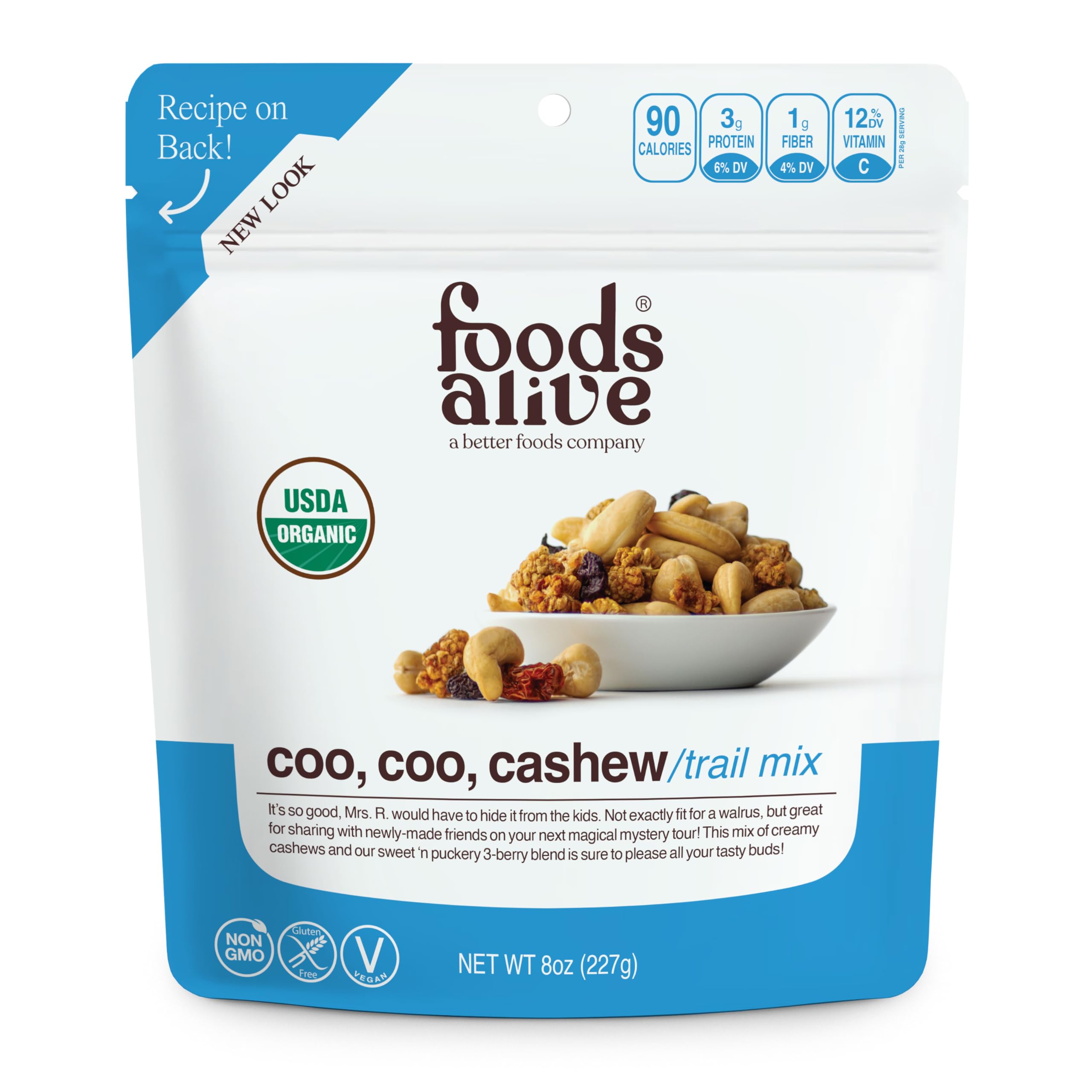 Foods Alive | Organic Coo, Coo, Cashew Trail Mix | 8 oz