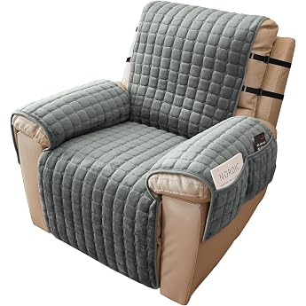 Alishomtll Armchair Protector for Relaxing Sofa 1 Seater 53 x 190 cm Grey
